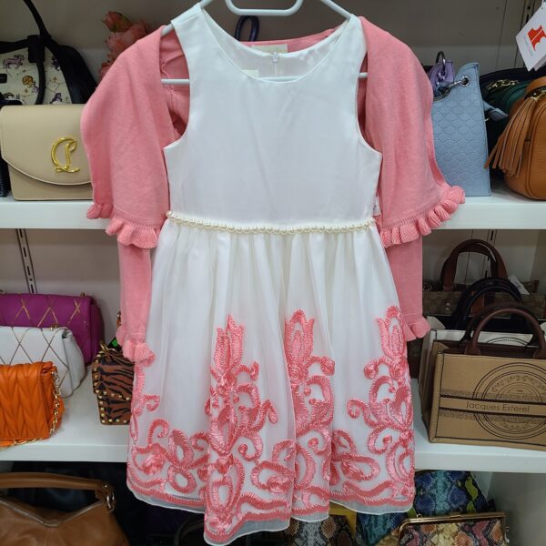 ROBE FILLE SANC MANCHE AVEC BOLERO CORAL 8 ANS