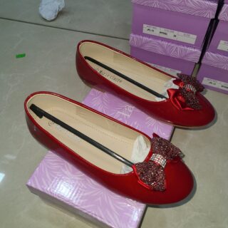 BALLERINE ENFANT FILLE COULEUR UNIQUE AVEC NOEUD BT-WZ-B4