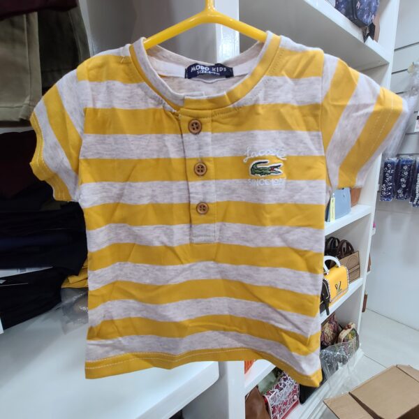 T-SHIRT LACOSTE JAUNE/GRIS