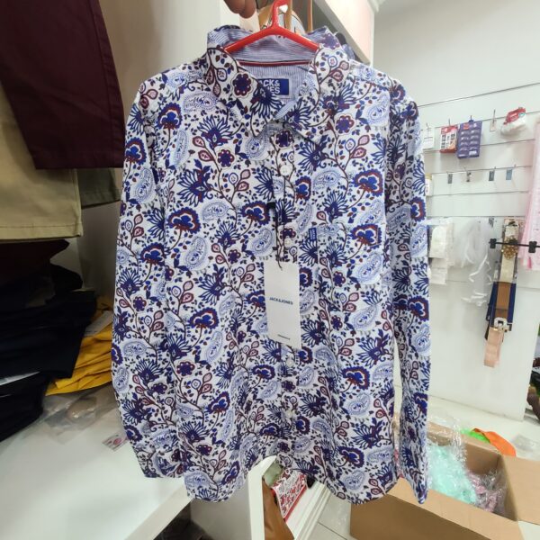 CHEMISE ENFANT BLEUT FLEURI JACK & JONES