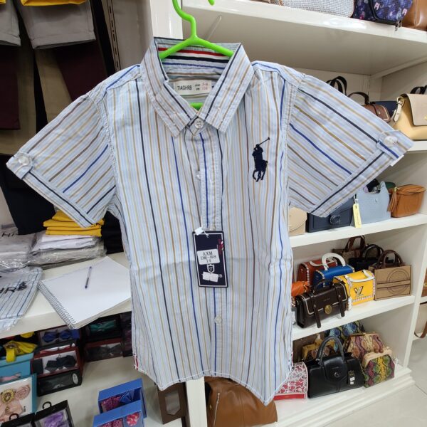 CHEMISE RAYEE BLEU ENFANT