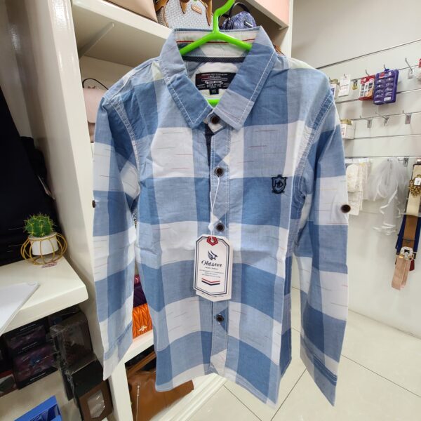 CHEMISE A CARREAUX BLEU ENFANT H & D