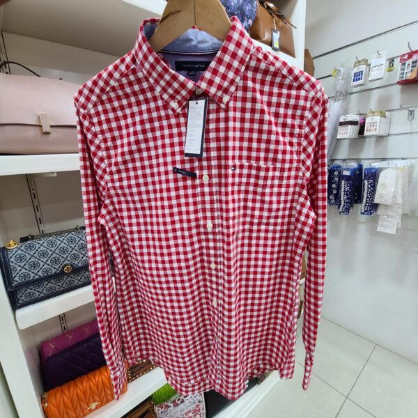 CHEMISE HOMME TOMMY HILFIGER ROUGE A CARREAUX