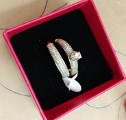 BOX BIJOUX BAGUE DE FIANCAILLE DORE DUO BG3003