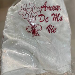 SERVIETTE PERSONNALISEE "AMOUR DE MA VIE" RFP1C