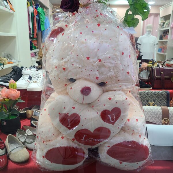 GROS NOUNOURS COEUR ROSE ''I LOVE U