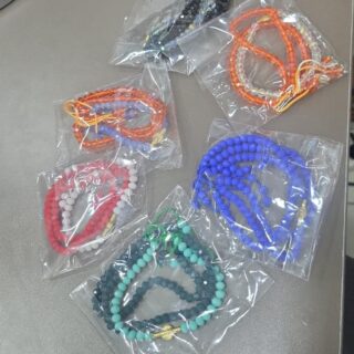 BRACELET 3 EN 1 AVEC ATTACHE TRADITI AKAN EN PERLE PETIT MOTIF BX-15Y97