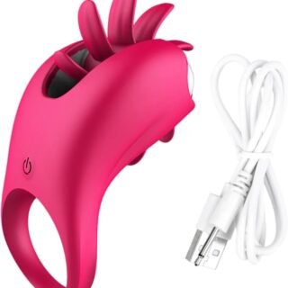 Vibreur Rotatif de léchage de langue, vagin, Clitoris, anneau de pénis, Massage du point G Cock ring Anneau pénien