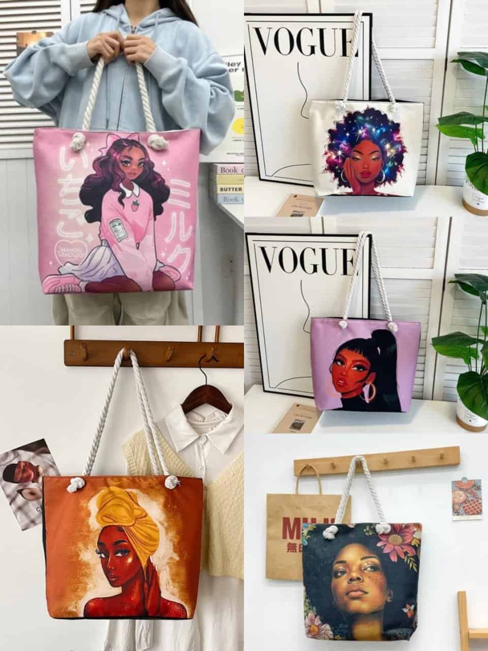 Sacs tote artistiques (illustrations afro) – Image 2