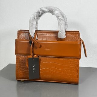 Sac à main texturé – Camel (style croco)