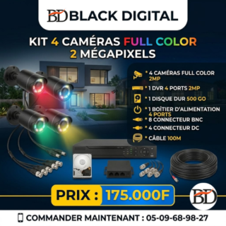 kit 4 cameras full color 2 megapixel