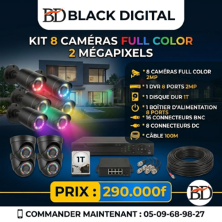 kit 8 cameras full color 2 megapixel
